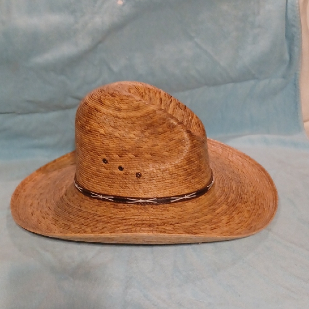 Stylish Brown Straw Hat Tuener Hat Company Ranger Size 7 1/4